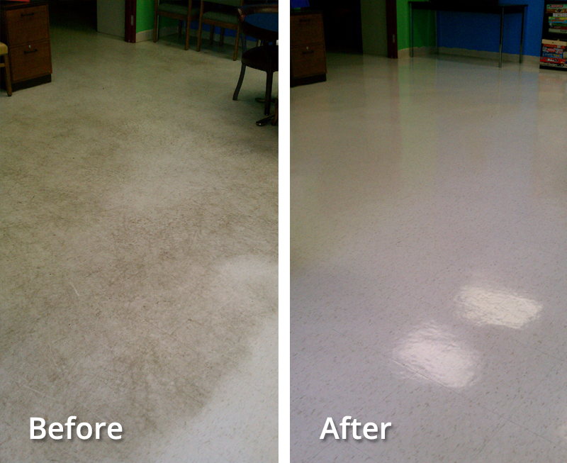 Floor Re-finishing Before and After by Pro Quality Cleaning