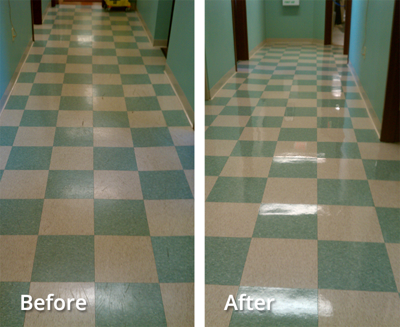 Tile Floor Re-Finishing Before and After by Pro Quality Cleaning